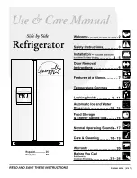 Frigidaire FRS26W2AW1 Use & Care Manual предпросмотр