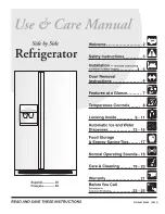 Предварительный просмотр 1 страницы Frigidaire FRS26W2BSB0 Use & Care Manual