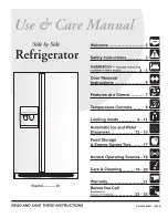 Frigidaire FRS26W2BSB2 Use & Care Manual предпросмотр