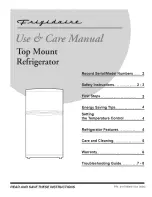 Frigidaire FRT124FWK0 Use & Care Manual preview