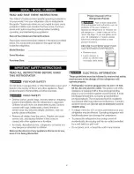 Preview for 2 page of Frigidaire FRT124FWK0 Use & Care Manual