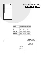 Frigidaire FRT17G4B Factory Parts Catalog предпросмотр