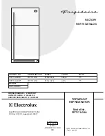 Предварительный просмотр 1 страницы Frigidaire FRT17LG3A Factory Parts Catalog