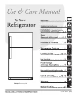 Frigidaire FRT18S6AW - Top Freezer Refrigerator Use & Care Manual предпросмотр