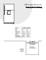 Frigidaire FRT21BW8D Factory Parts Catalog предпросмотр