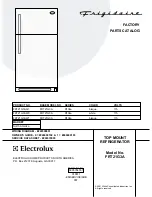 Frigidaire FRT21G3A Factory Parts Catalog предпросмотр