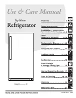 Предварительный просмотр 1 страницы Frigidaire FRT21HS6DQ - 20.5 cu. Ft. Top-Freezer Refrigerator Use & Care Manual