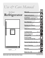 Предварительный просмотр 1 страницы Frigidaire FRT8WR6EZ9 Use & Care Manual