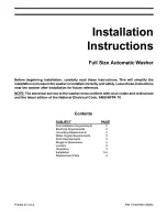 Frigidaire FWX221AS2 Important s Installation Instructions preview