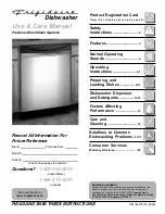 Предварительный просмотр 1 страницы Frigidaire GLD2250RDC - Gallery Series 24 Inch Dishwasher Use And Care Manual