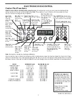 Предварительный просмотр 1 страницы Frigidaire GLEB30S9FSA Control Manual