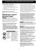 Preview for 2 page of Frigidaire GLES388CSA Installation Instructions Manual