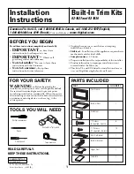 Preview for 1 page of Frigidaire GLMB186K Installation Instructions