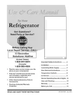 Предварительный просмотр 1 страницы Frigidaire GLRT212IDWF Use & Care Manual