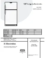 Предварительный просмотр 1 страницы Frigidaire GLRT215RB Factory Parts Catalog