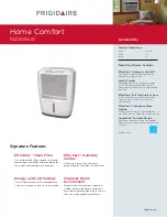 Preview for 1 page of Frigidaire Home Comfort FAD301NUD Specifications