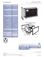 Preview for 2 page of Frigidaire Home Comfort
FRA08EHT1 Specifications