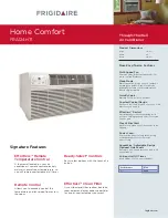 Preview for 1 page of Frigidaire Home Comfort FRA124HT1 Specifications