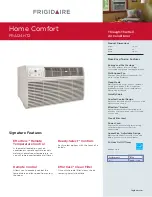 Frigidaire Home Comfort
FRA124HT2 Product Specifications preview