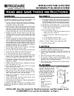 Preview for 1 page of Frigidaire HV2730B Instructions Manual