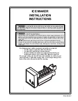 Frigidaire IM115 - Ice Maker Kit Installation Instructions Manual preview