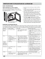 Preview for 40 page of Frigidaire Laundry Center Use & Care Manual