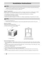 Preview for 2 page of Frigidaire LRA08HZT10 Installation Instructions Manual