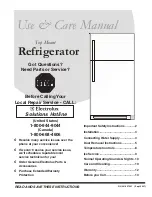 Frigidaire PHT189JSM - Gallery - Refrigerator Use And Care Manual preview