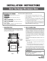 Frigidaire PLBMV188HC - Microwave Installation Instructions Manual preview