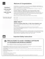 Preview for 2 page of Frigidaire plmv169dcd Use And Care Manual