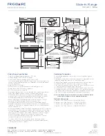 Предварительный просмотр 2 страницы Frigidaire Professional FPGS3085K F Specification Sheet