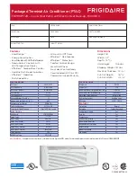 Preview for 4 page of Frigidaire PTAC FRP90PTT2R Specifications