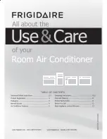 Frigidaire Room Air Conditioner Use & Care Manual preview
