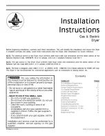 Preview for 1 page of Frigidaire SGER341AS0 Installation Instructions Manual