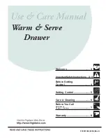 Preview for 1 page of Frigidaire Warm Drawer Use And Care Manual