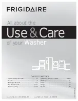 Предварительный просмотр 1 страницы Frigidaire Washer Use & Care Manual