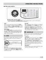 Предварительный просмотр 13 страницы Frigidaire Washer Use & Care Manual