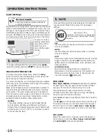 Предварительный просмотр 14 страницы Frigidaire Washer Use & Care Manual