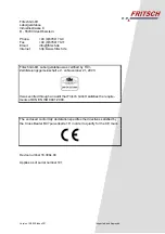 Preview for 2 page of Fritsch PULVERISETTE 16 Operating Instructions Manual