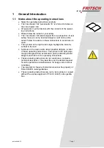 Preview for 4 page of Fritsch PULVERISETTE 16 Operating Instructions Manual