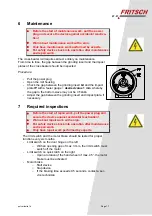 Preview for 20 page of Fritsch PULVERISETTE 16 Operating Instructions Manual