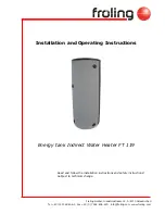 Froling FT 119 Installation And Operating Instructions Manual предпросмотр