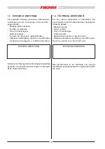 Preview for 14 page of Fromm FS 510 Instructions For Installation, Use And Maintenance Manual