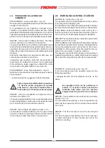 Preview for 21 page of Fromm FS 510 Instructions For Installation, Use And Maintenance Manual