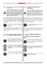 Preview for 44 page of Fromm FS 510 Instructions For Installation, Use And Maintenance Manual