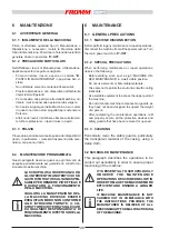 Preview for 48 page of Fromm FS 510 Instructions For Installation, Use And Maintenance Manual