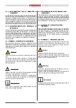 Предварительный просмотр 6 страницы Fromm FS 540 Installation, Use And Maintenance Manual