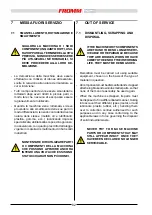 Предварительный просмотр 82 страницы Fromm FS 540 Installation, Use And Maintenance Manual