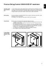 Предварительный просмотр 17 страницы Fronius 250/30 DCD DF Operating Instructions Manual