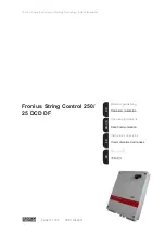 Preview for 1 page of Fronius String Control 250/ 25 DCD DF Operating Instructions Manual